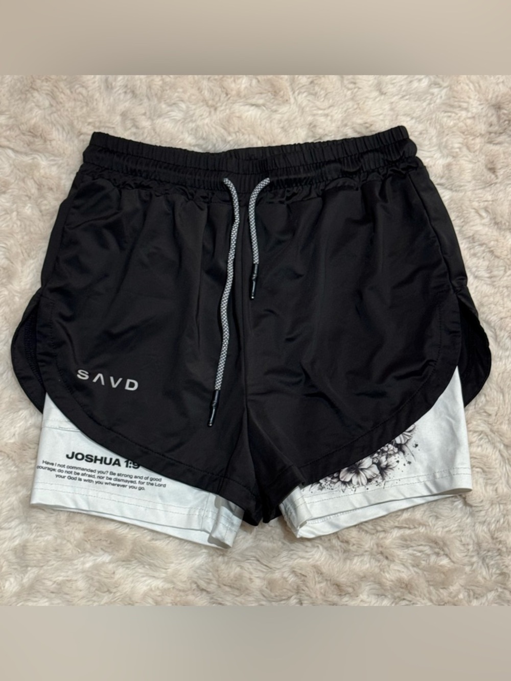 SAVD Black Layered Performance Shorts Women’s